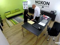 Lucie fucks her boss for a promotion