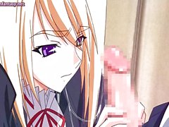 Anime princess rubbing a cock