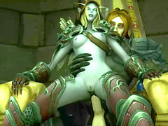 Warcraft sylvanas, windrunner, cartoon gangbang