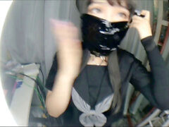 Andning, mikrofoamband gagged, gag under mask