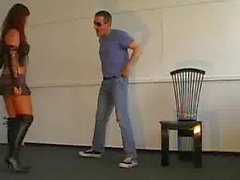 Killerkicks ballbusting in office with sadistic mistress betty