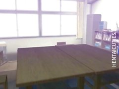 Schlampe 3D-Anime- Schul ruft gespielt Spalt