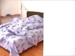 Raping blond girlfriend on bed