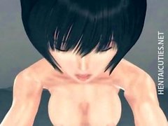 Atractivo de chica hentai 3D consigue inyectar