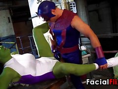 Green Superhero Getting Fucked Hard