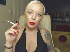 Dominant Blonde Jerk Off Countdown while smoking