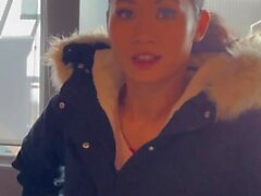 Good sex in the restaurant with busty Asian French Mailyne