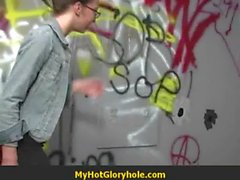 Awesome deepthroat Hot girl blows Cock through gloryhole 28