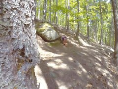 Rapariga é capturado durante a porra de um peeper na floresta em todos os 3 buracos