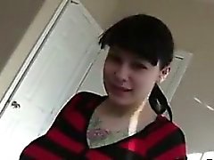 Busty Tattooed Slut Giving A Handjob
