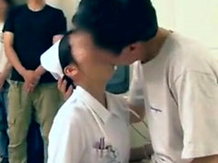 Japansk asiatiskt Nätt sjuksköterskan sexkameror med patient ett