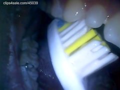 Endoscopic toothbrushing