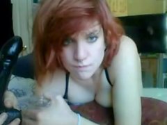 teen with ginger hair water bottle insertion 01