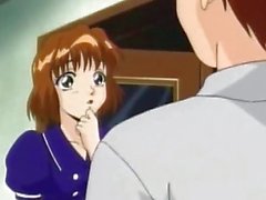 Vastgebonden anime lesbian masturbeerde met een stuk speelgoed