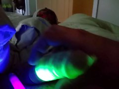 Glow in the dark condom masturbation