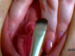 my clit massage with a small brush