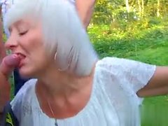 Sexy granny sucks stranger cocks