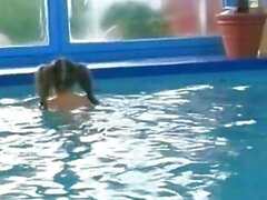 Chica loca follada en la piscina - Sunporno