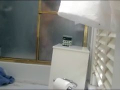 My sexy niece takes a shower in our bathroom