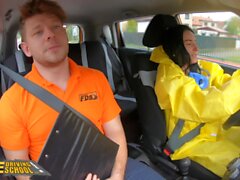 Fake Driving School Lexi Dona Takes Off her Hazmat Suit and Fucks Instructor