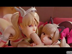 Sexy 3D Mercy and Dva sex compilation