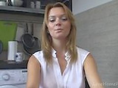 Real cutie and her naughty session in kitchen